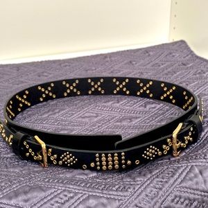 Rebecca Minkkoff black leather studded belt XS